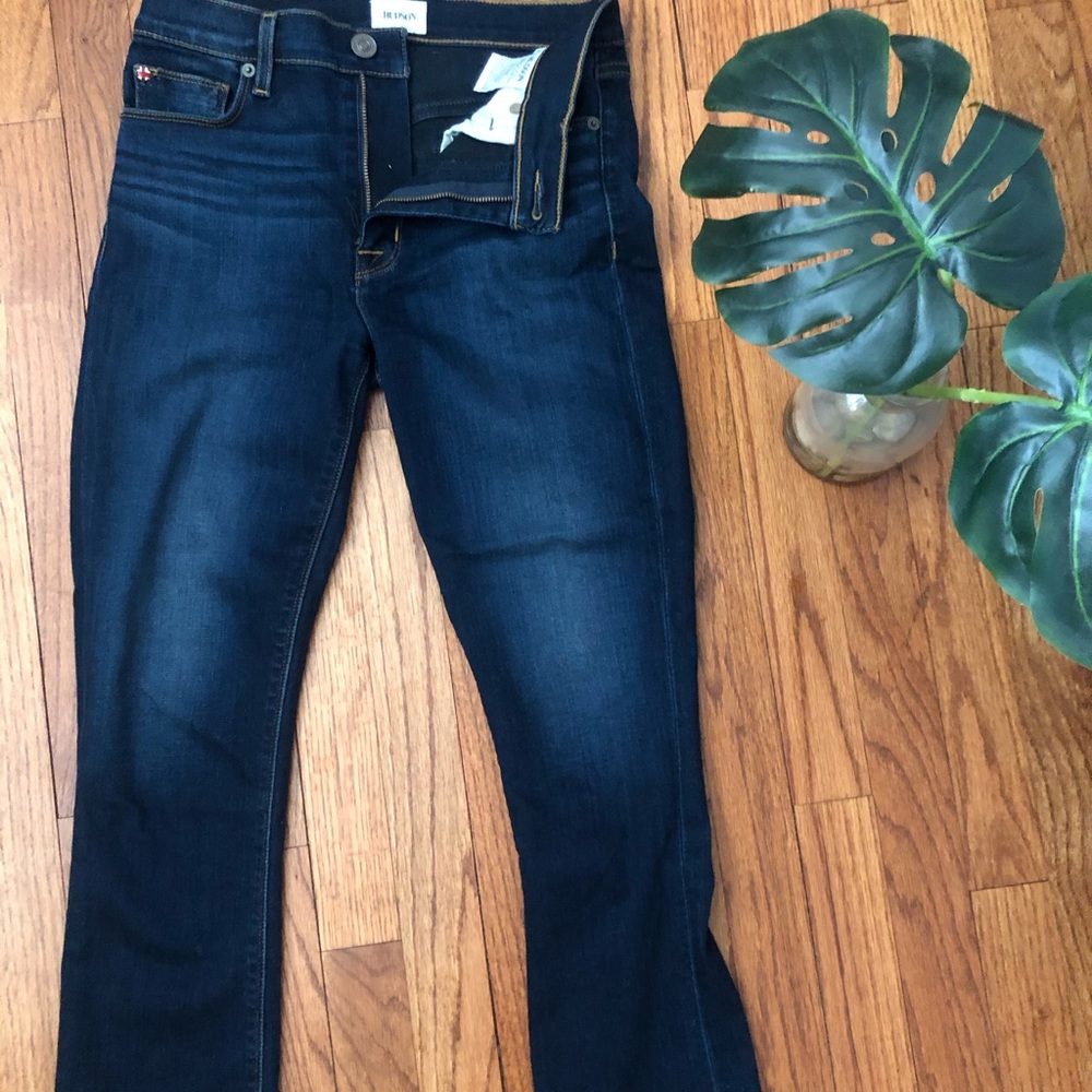 Hudson mid rise cropped skinny jeans